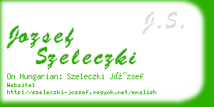 jozsef szeleczki business card